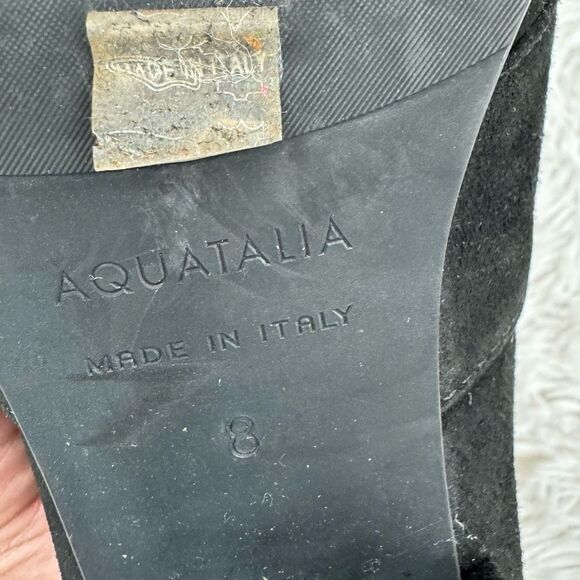 Aquatalia Square Toe Block Heel Suede Loafers - Picture 10 of 10